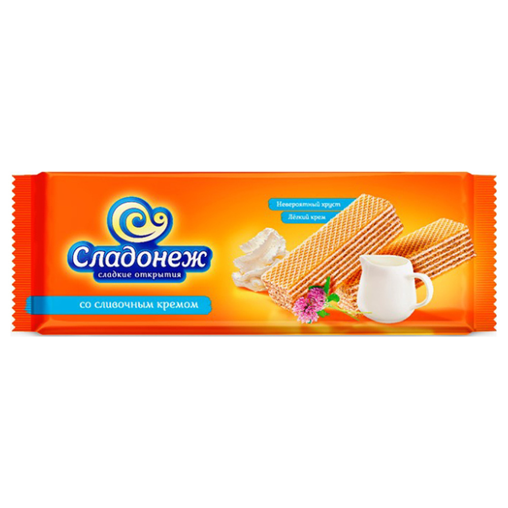 Вафли "Сладонеж", 270 г, со сливочным кремом