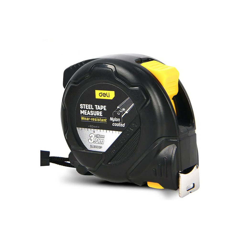 Рулетка Deli YS EDL9003P, 3 м х 16 мм, желтый, черный