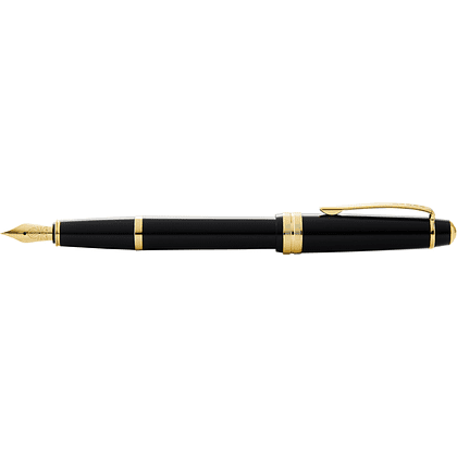 Ручка перьевая F "Bailey Light Polished Black Resin and Gold Tone", черный, золотой - 4