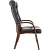 Кресло Бюрократ T-9928WALNUT-CF, натуральная кожа, черный, каркас дерево - 4