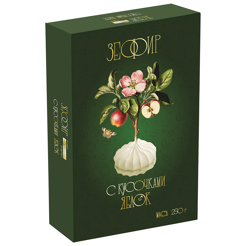 Зефир "Красный пищевик", 250 гр., с кусочками яблок