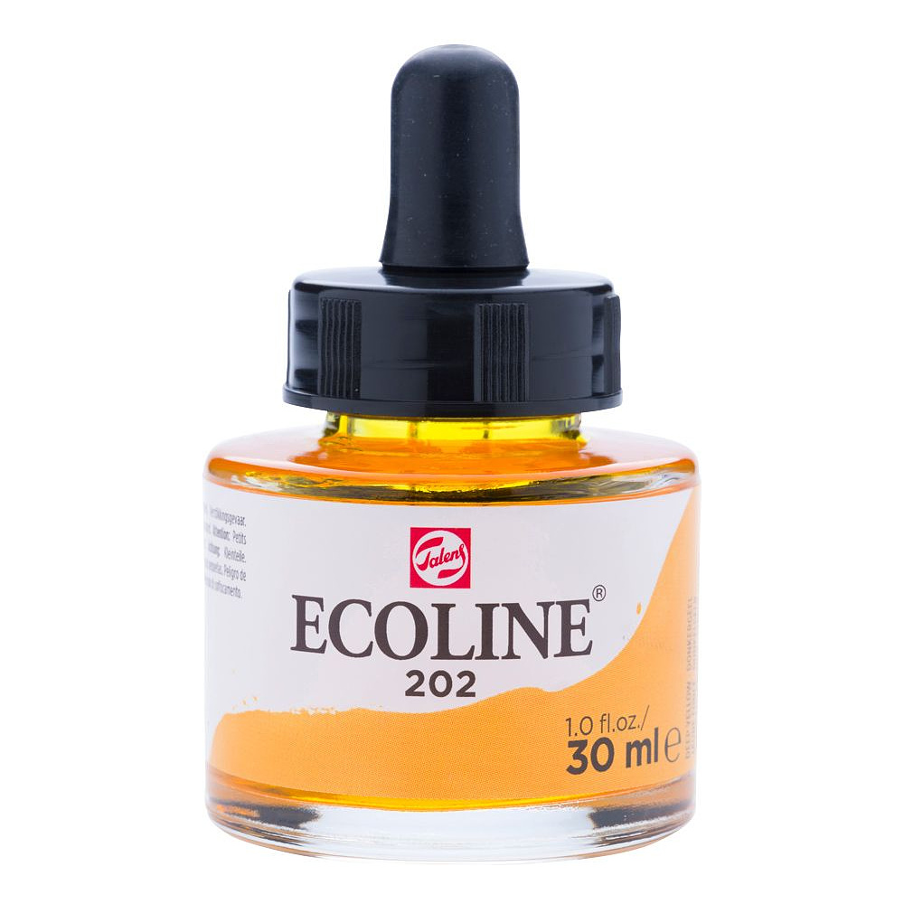 Жидкая акварель "ECOLINE", 202 желтый темный, 30 мл