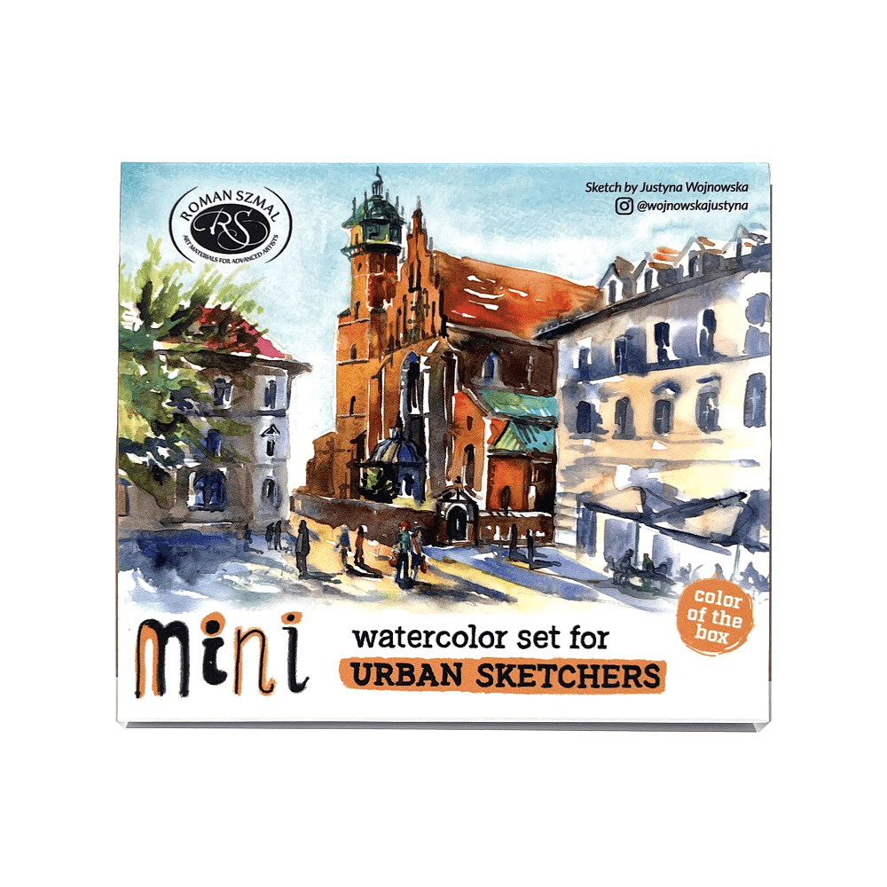 Краски акварельные "Aquarius. Mini Urban Sketcher set", 8 цветов, полукюветы, коробка, абрикос - 2