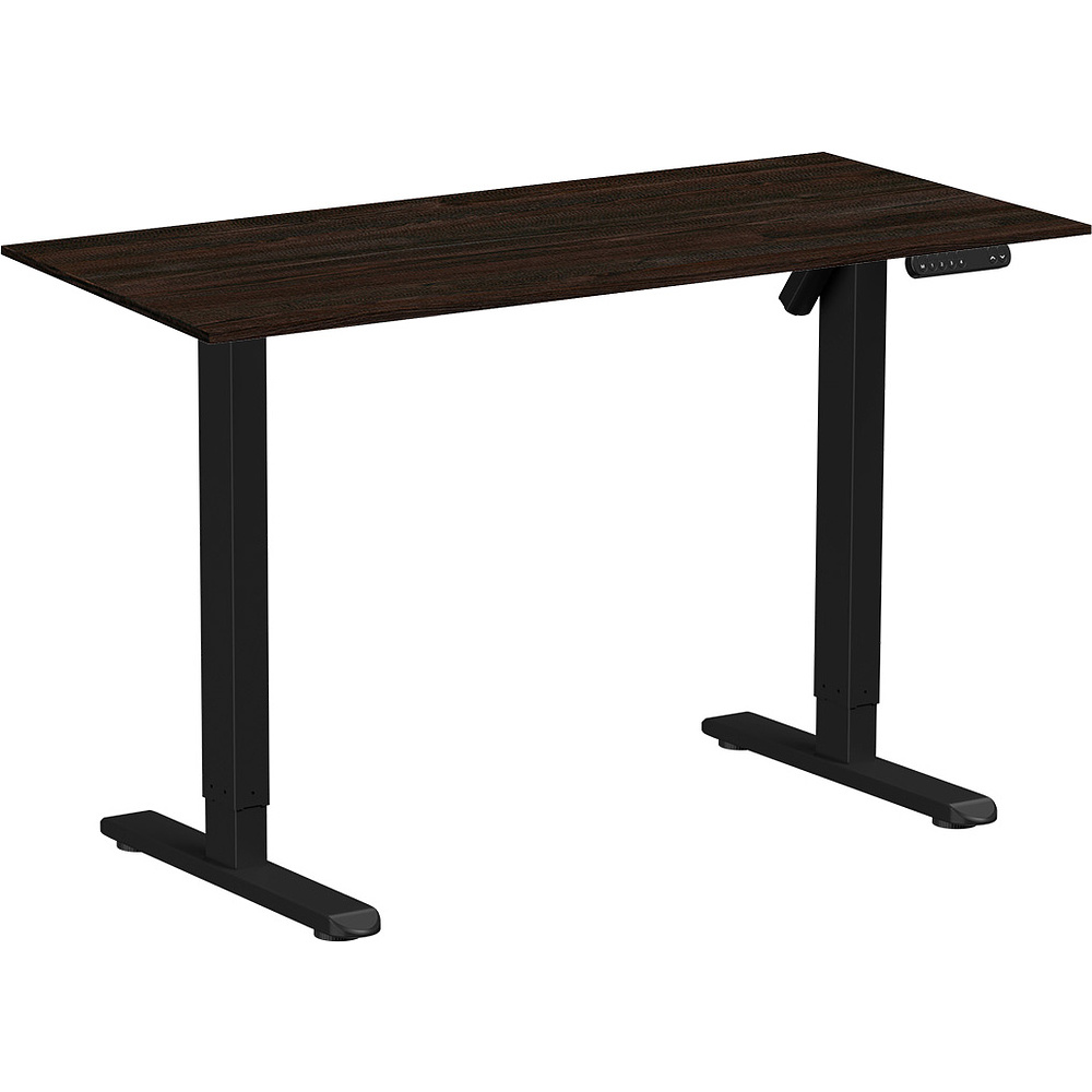 Стол с электроприводом WellDesk Basic 1300x675х18 черный/дуб термо черно-коричневый (9191456+9178193)