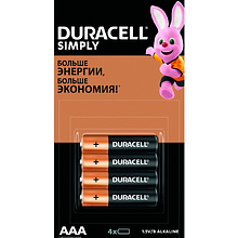 Батарейки алкалиновые Duracell "Simply LR03/MN2400 (AAA)"