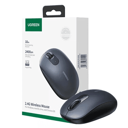 Мышь Ugreen "105/90550", беспроводная, 2400 dpi, 4 кнопки, темно-синий  - 4