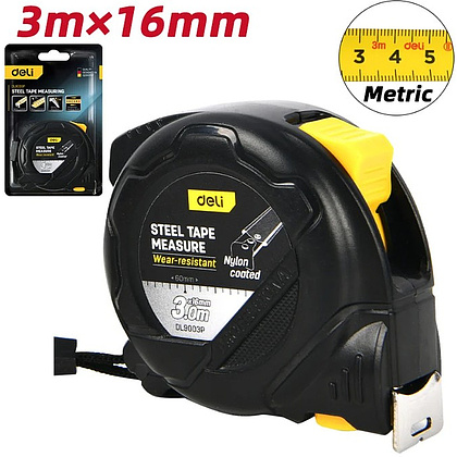 Рулетка Deli YS EDL9003P, 3 м х 16 мм, желтый, черный - 2