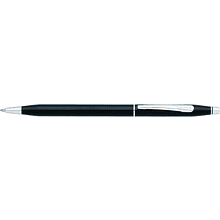 Ручка шариковая автоматическая "Cross Classic Century Black Lacquer", 0.7 мм, черный, серебристый, стерж. черный