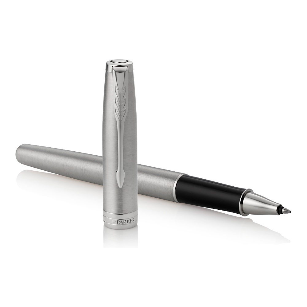 Ручка-роллер Parker "Sonnet Core Stainless Steel CT", 0.7 мм, серебристый, стерж. черный - 3