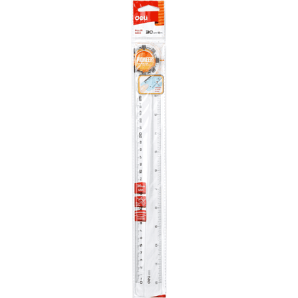 Линейка "Deli EG00312", 30 см, прозрачный - 2