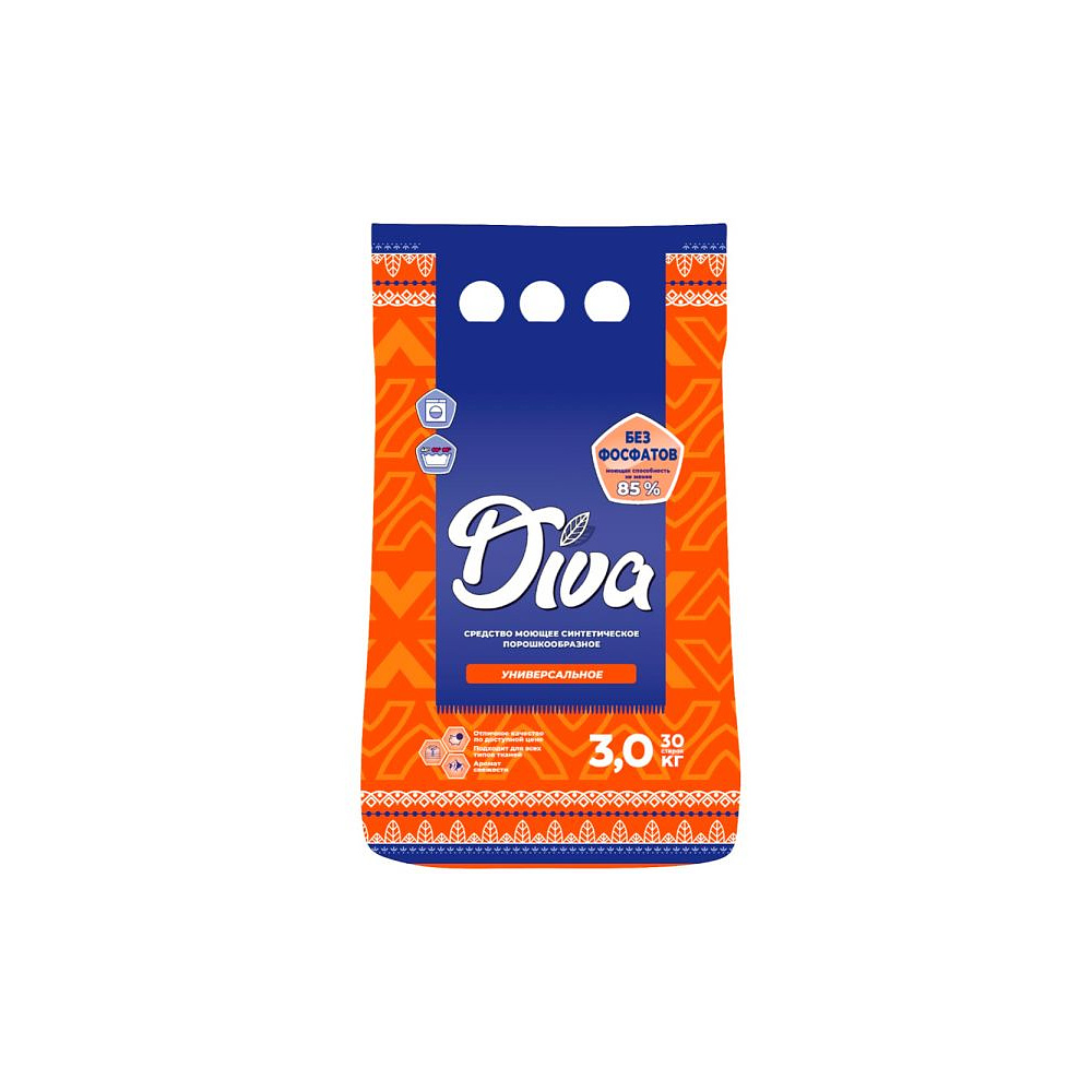 Порошок стиральный Diva, 3 кг универсальный