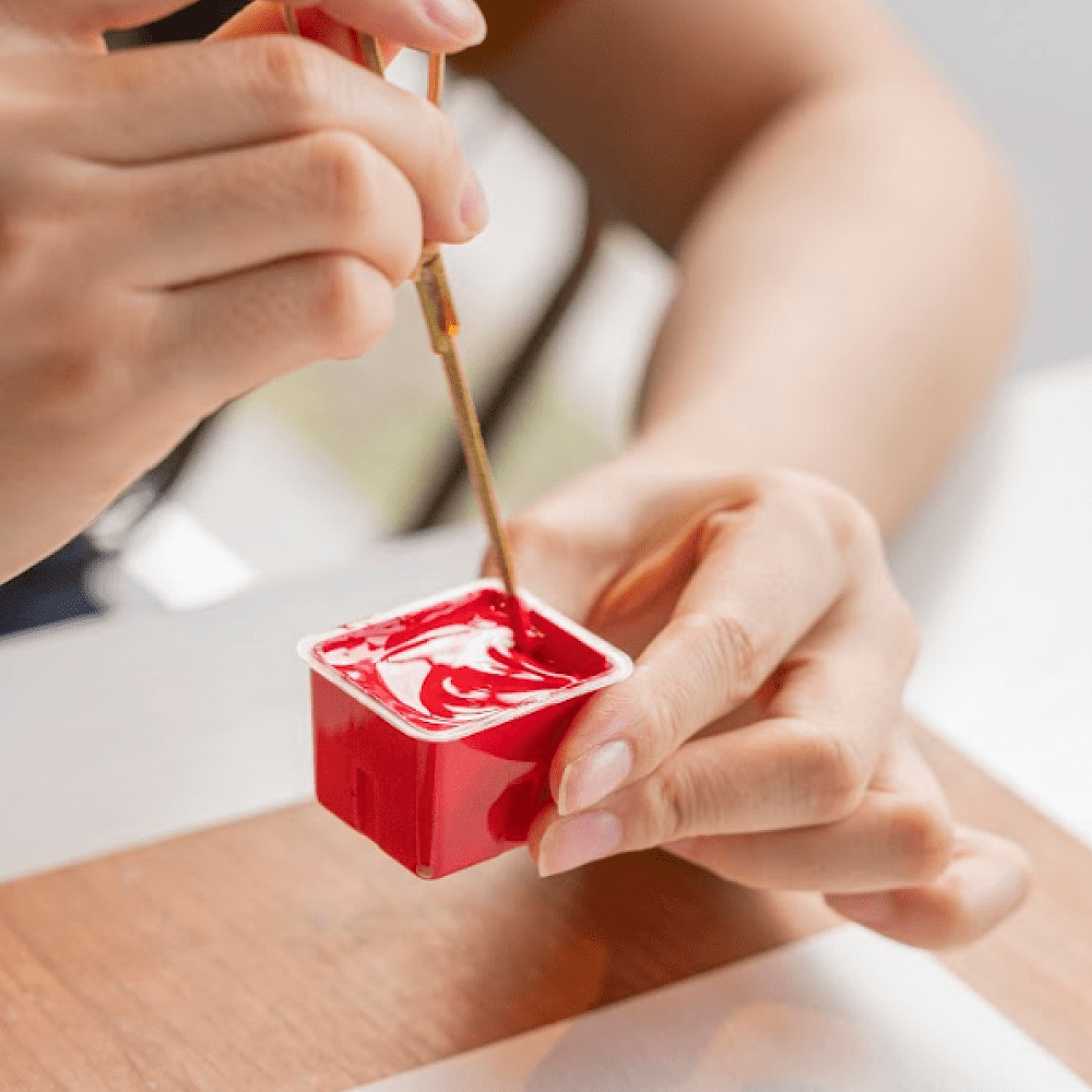 Краски гуашевые "Himi Jelly Cup", белила титановые, набор рефилов 4 шт., 30 мл. - 4
