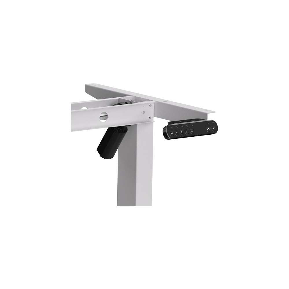 Стол с электроприводом WellDesk Basic 1300x675х18 белый/дуб термо черно-коричневый (9191460+9178193) - 3