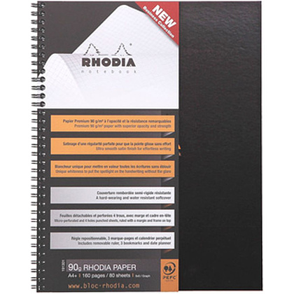 Блокнот "Rhodia", А4+, 80 листов, в клетку, черный - 2
