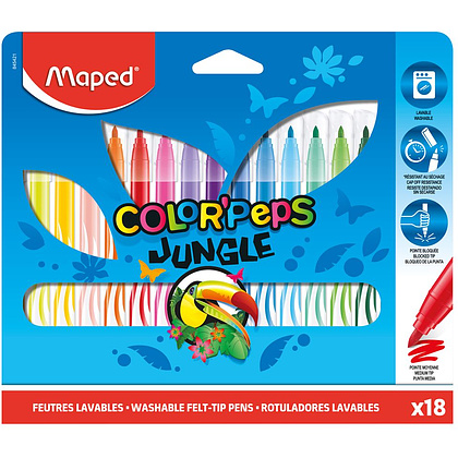 Фломастеры Maped "Jungle", 18 шт