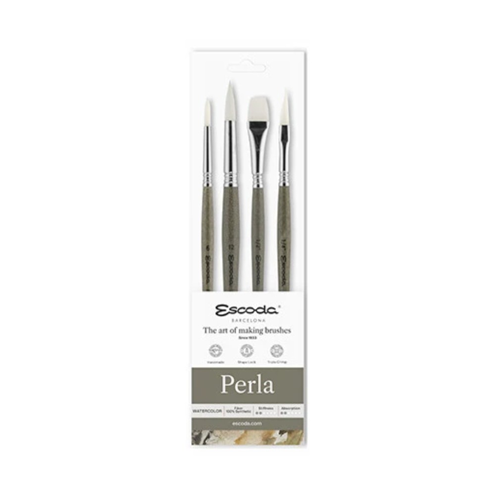 Кисть "Escoda Perla", набор 4 шт., синтетика
