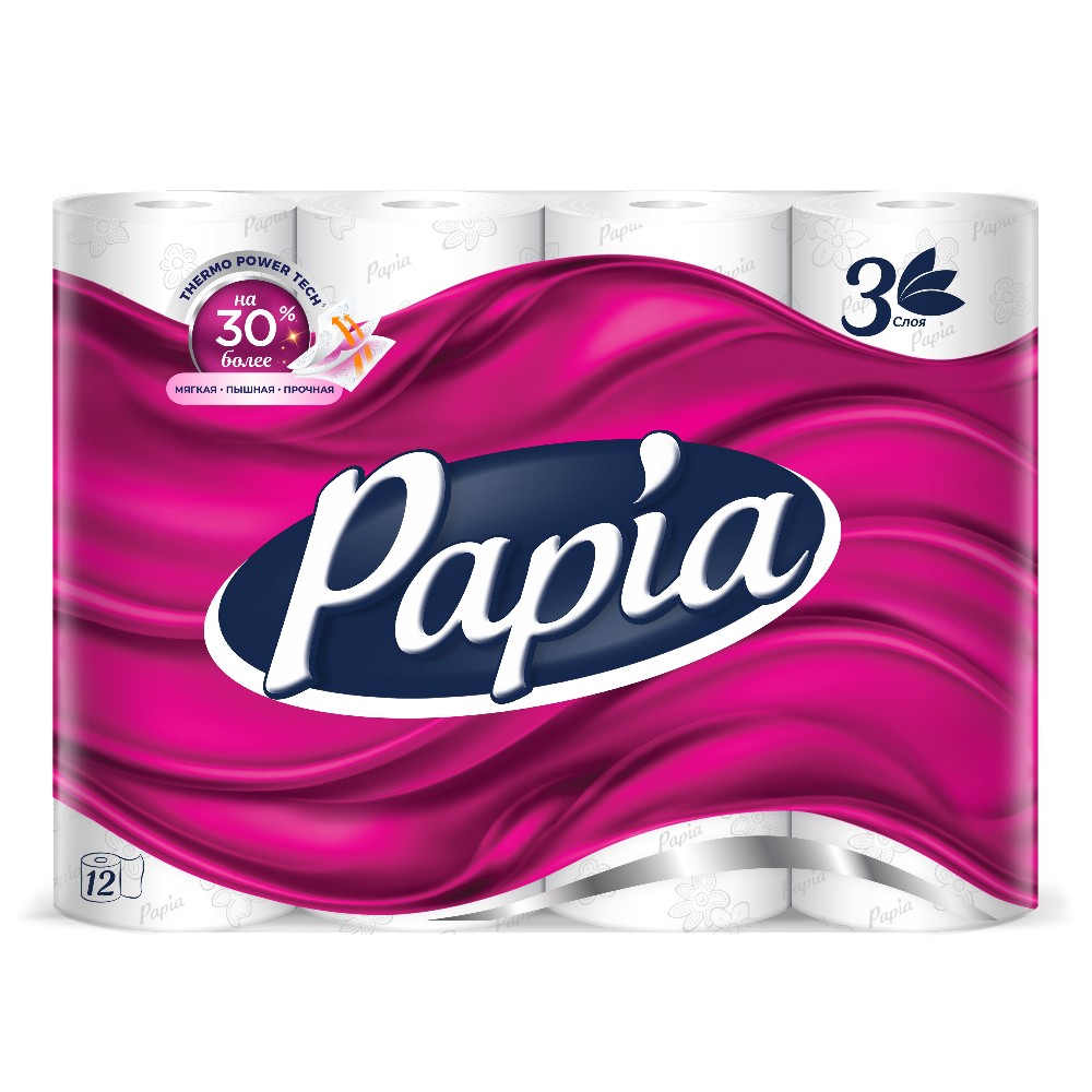 Бумага туалетная  Papia, 16,5м, 3 слоя