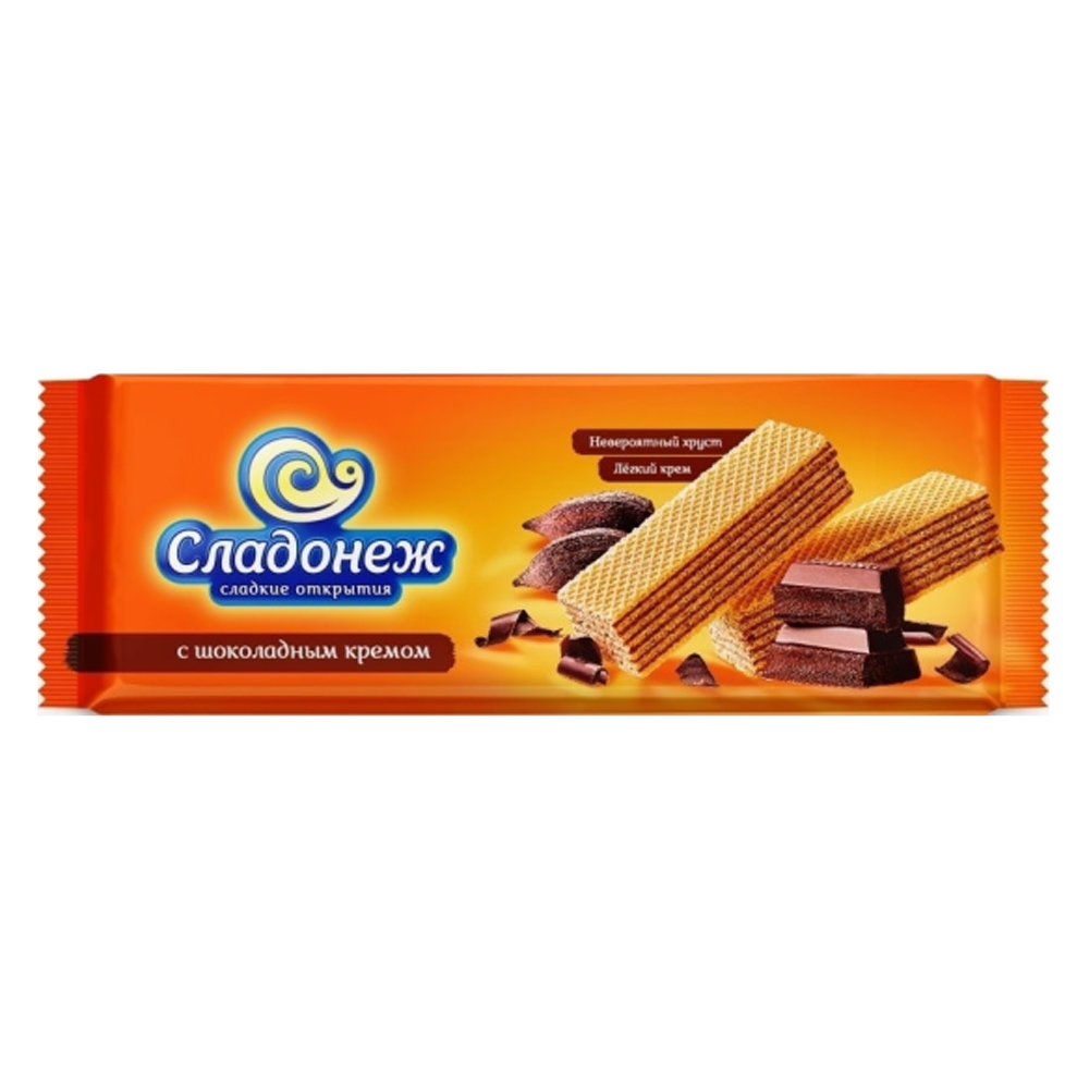 Вафли "Сладонеж", 270 г, с шоколадным кремом