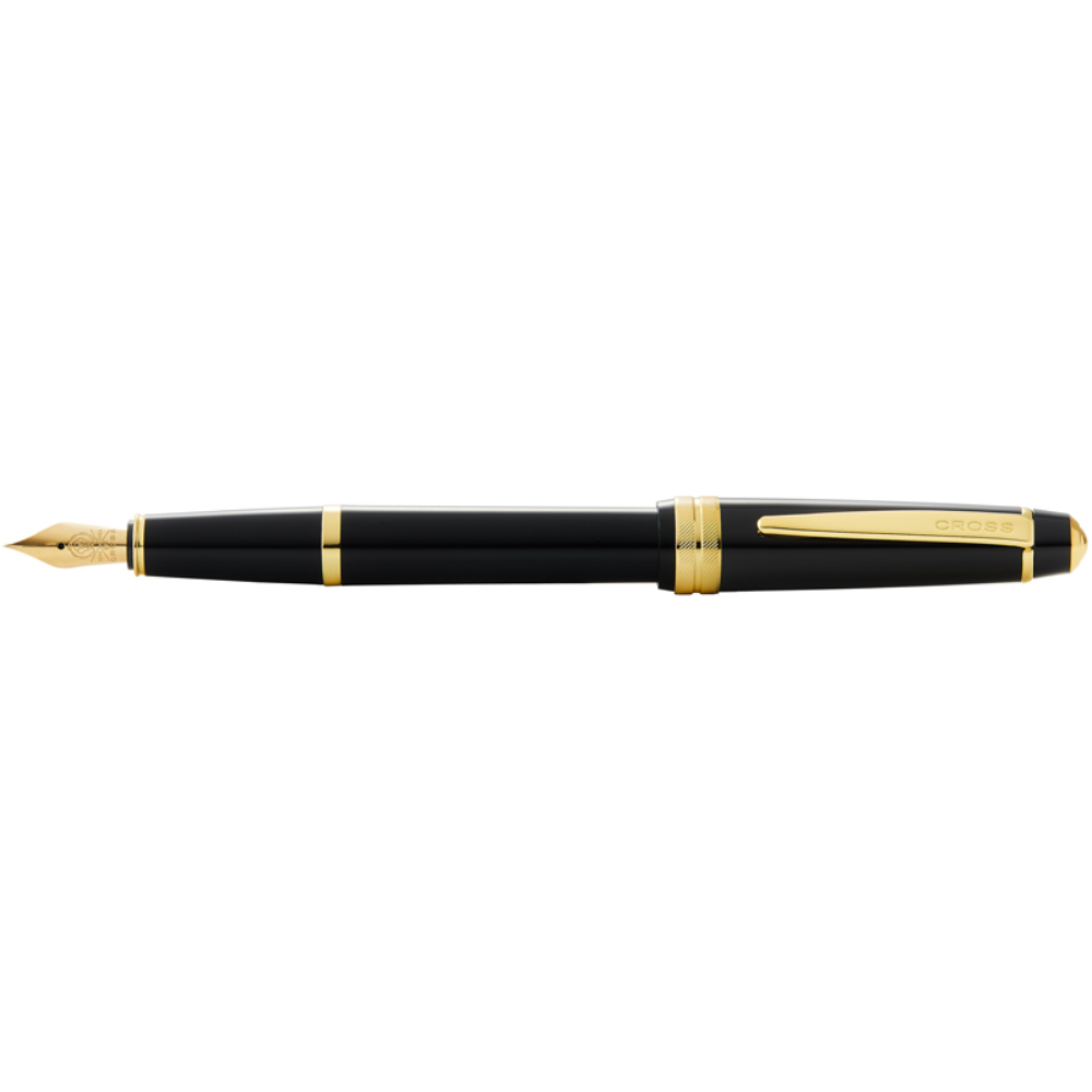 Ручка перьевая F "Bailey Light Polished Black Resin and Gold Tone", черный, золотой