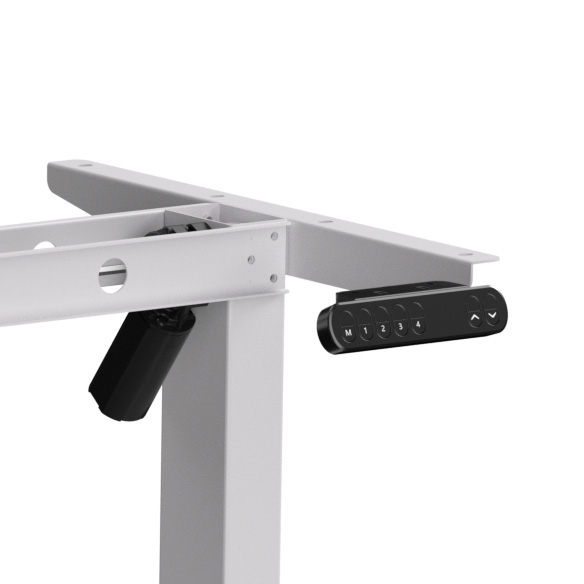 Стол с электроприводом WellDesk Basic 1300x675х18 белый/дуб хантон темный (9191460+9178197) - 3