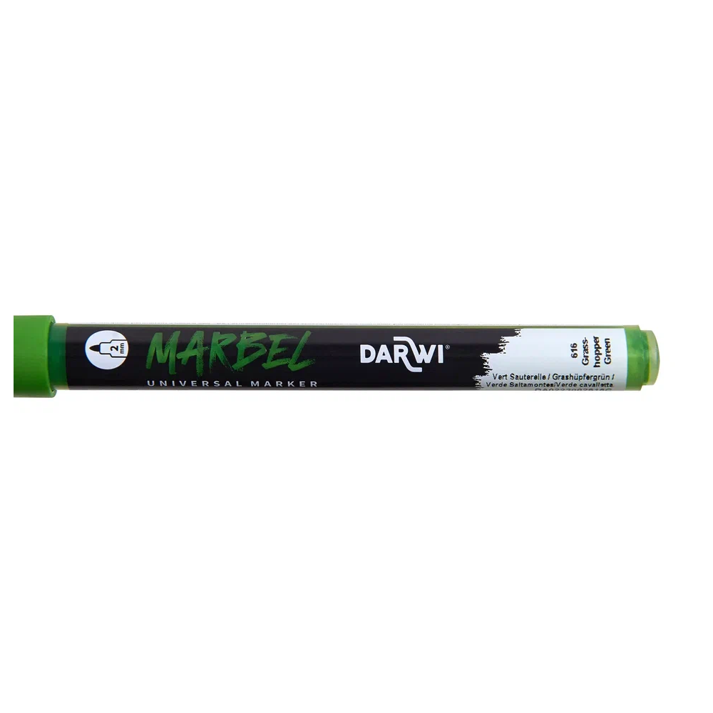 Маркер акриловый "Darwi.Marbel" 616, ярко-зеленый - 3