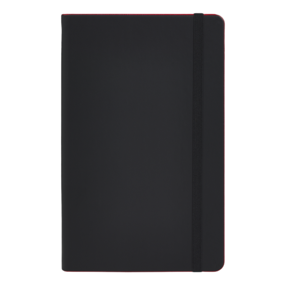 Блокнот "Black laser red", А5, 96 листов, черный, срез красный