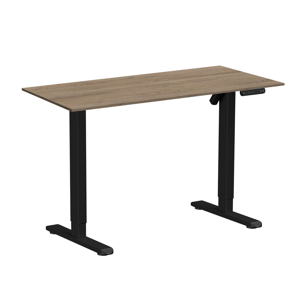 Стол с электроприводом WellDesk Basic 1300x675х18 черный/дуб денвер трюфель (9191456+9072454)
